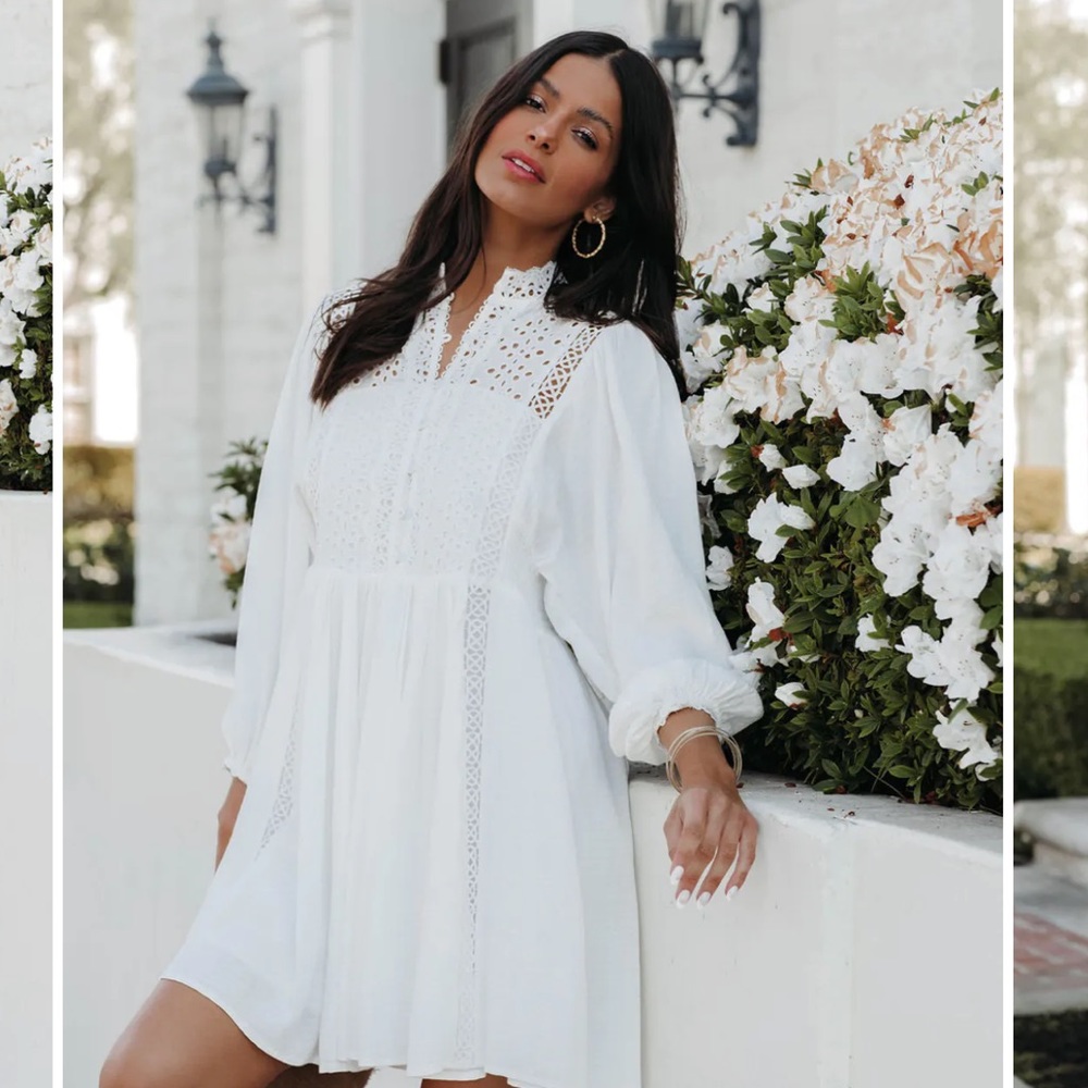 Beautiful white dress with lace detailing